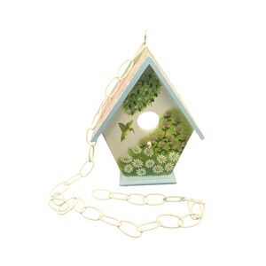 Kathy Hatch Birdhouse Hummingbird Flowers Bees Cottagecore Decor‎ 4.5" x 6.75"